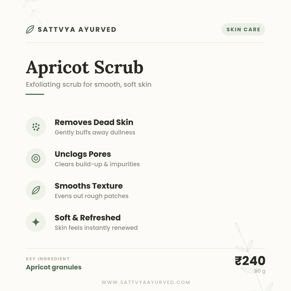 Sattvya Apricot Scrub for Dead Skin Removal Smooth Glowing Skin 50g