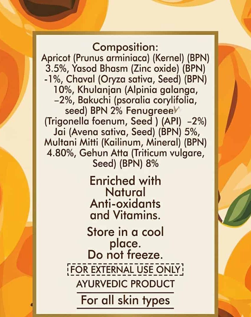 Sattvya Apricot Scrub for Dead Skin Removal Smooth Glowing Skin 50g