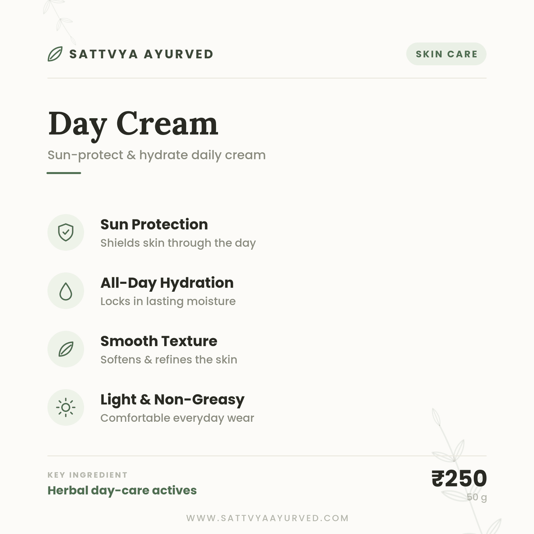 Sattvya Day Cream for Sun Protection Hydration Smooth Skin 50g