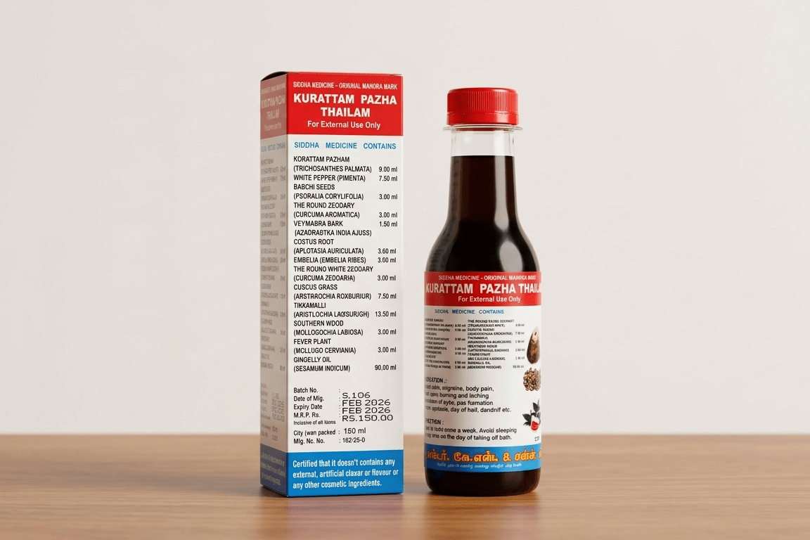 Herbal Pain Relief & Hair Care Oil (150 ml) - Kurattam Pazha Thailam - SATTVYA AYURVED