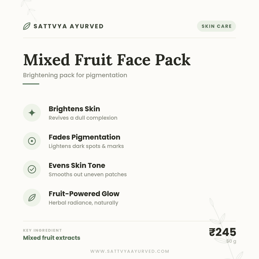 Sattvya Mixed Fruit Brightening Face Pack Radiance Pigmentation Care 50g