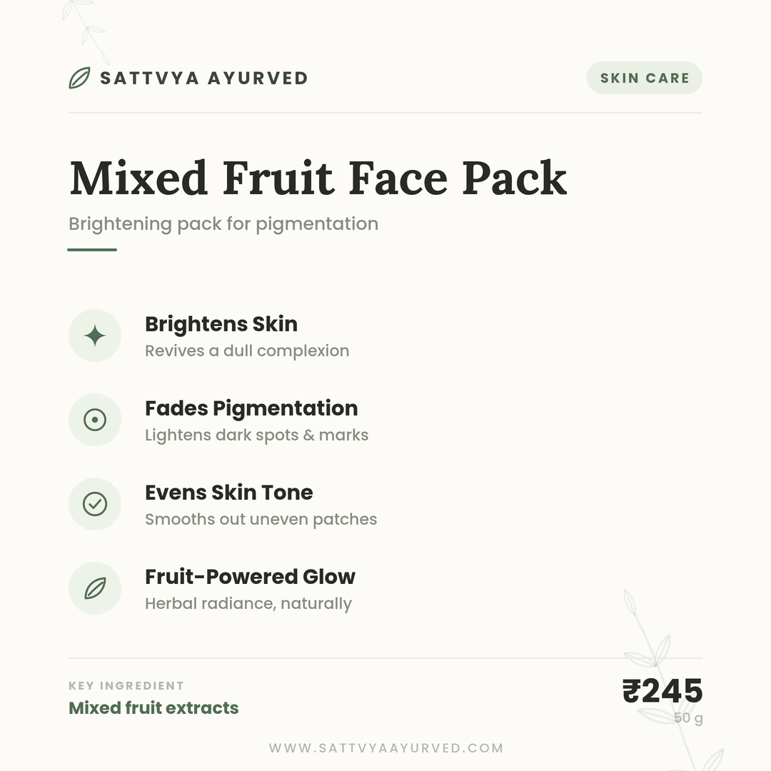 Sattvya Mixed Fruit Brightening Face Pack Radiance Pigmentation Care 50g