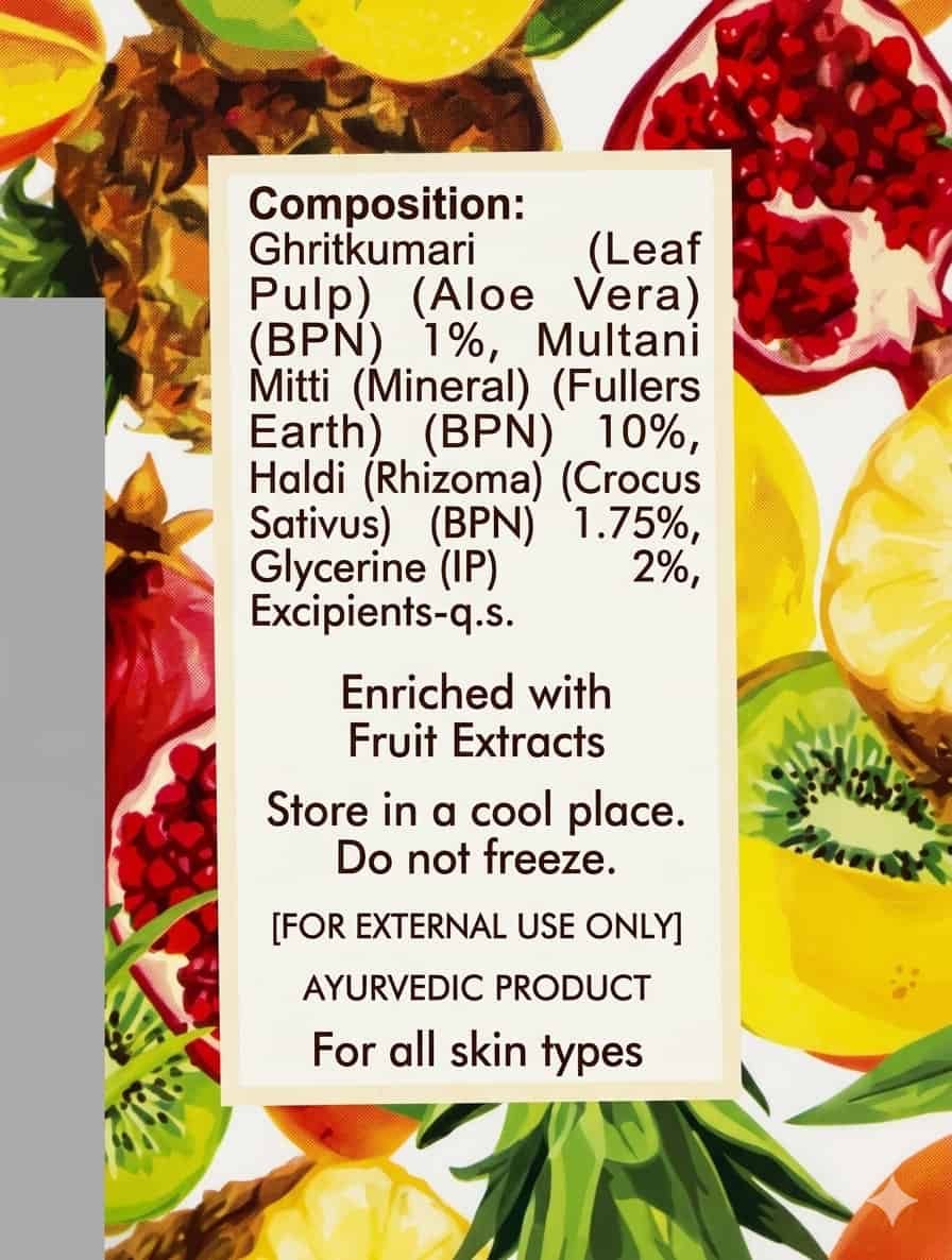 Sattvya Mixed Fruit Brightening Face Pack Radiance Pigmentation Care 50g