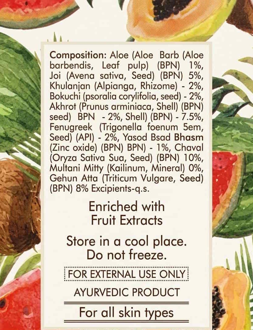 Sattvya Mixed Fruit Scrub for Brightening Even Skin Tone Glow 50g