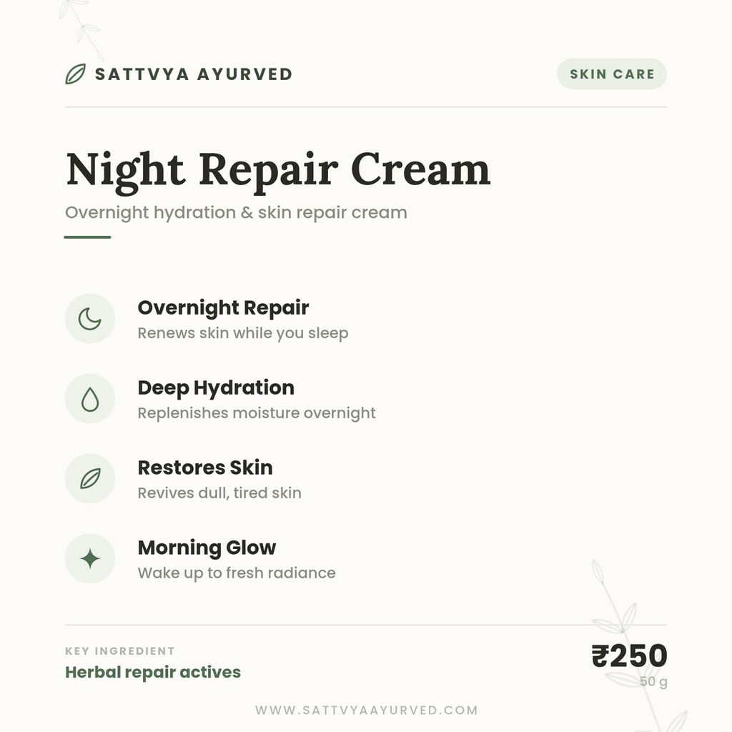 Sattvya Night Cream for Skin Repair Hydration Natural Glow 50g