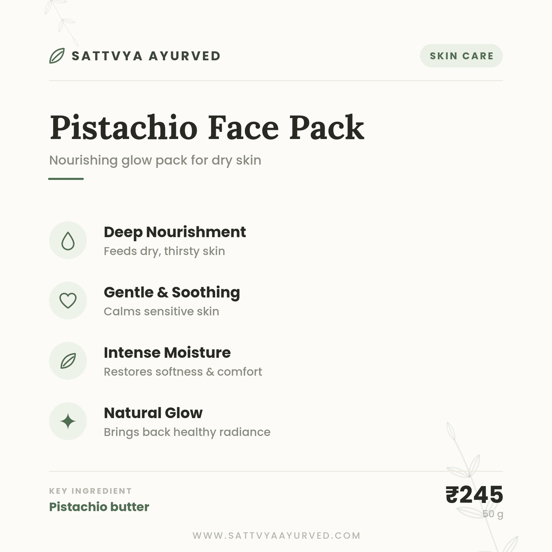 Sattvya Pistachio Face Pack for Dry Sensitive Skin Glow 50g