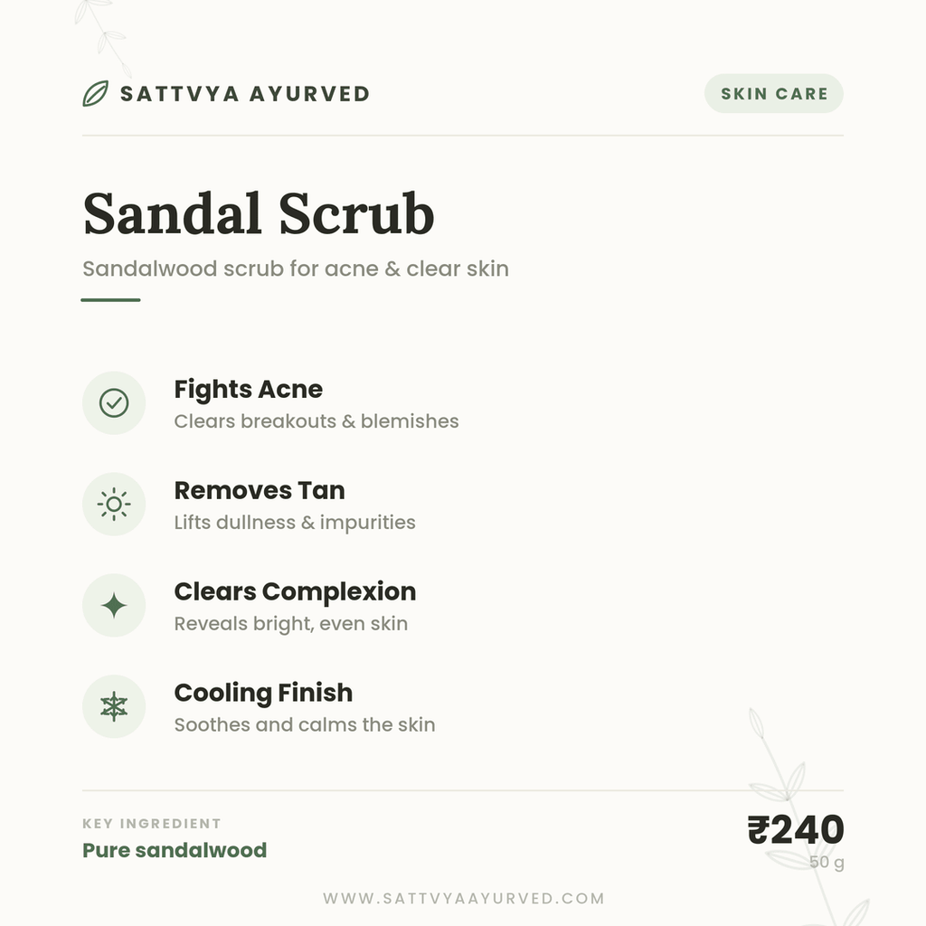 Sattvya Sandal Chandan Scrub for Acne Tan Removal Clear Skin 50g
