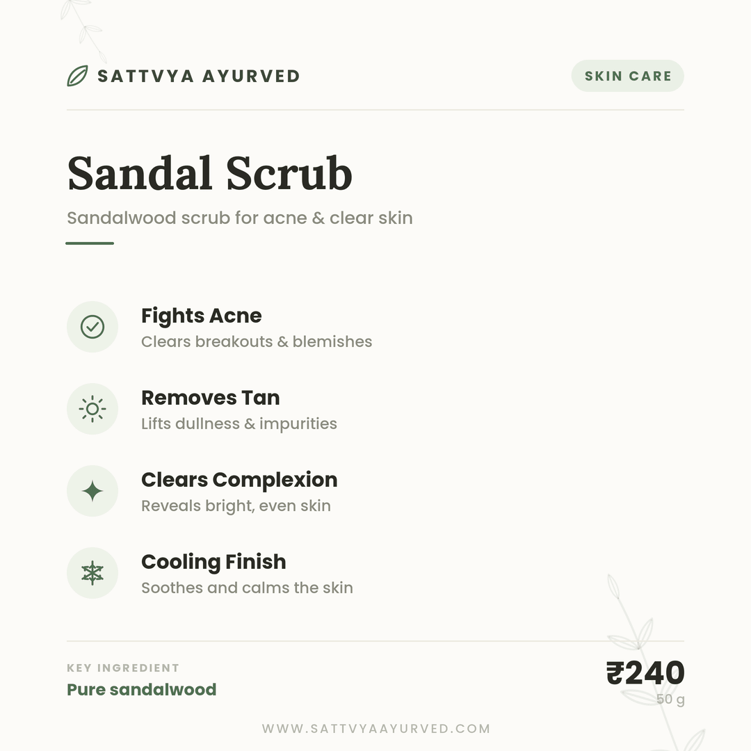 Sattvya Sandal Chandan Scrub for Acne Tan Removal Clear Skin 50g