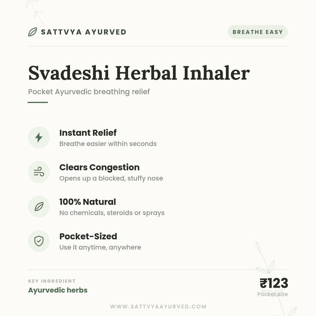 Sattvya Svadeshi Herbal Aromatic Natural Refresh Inhaler