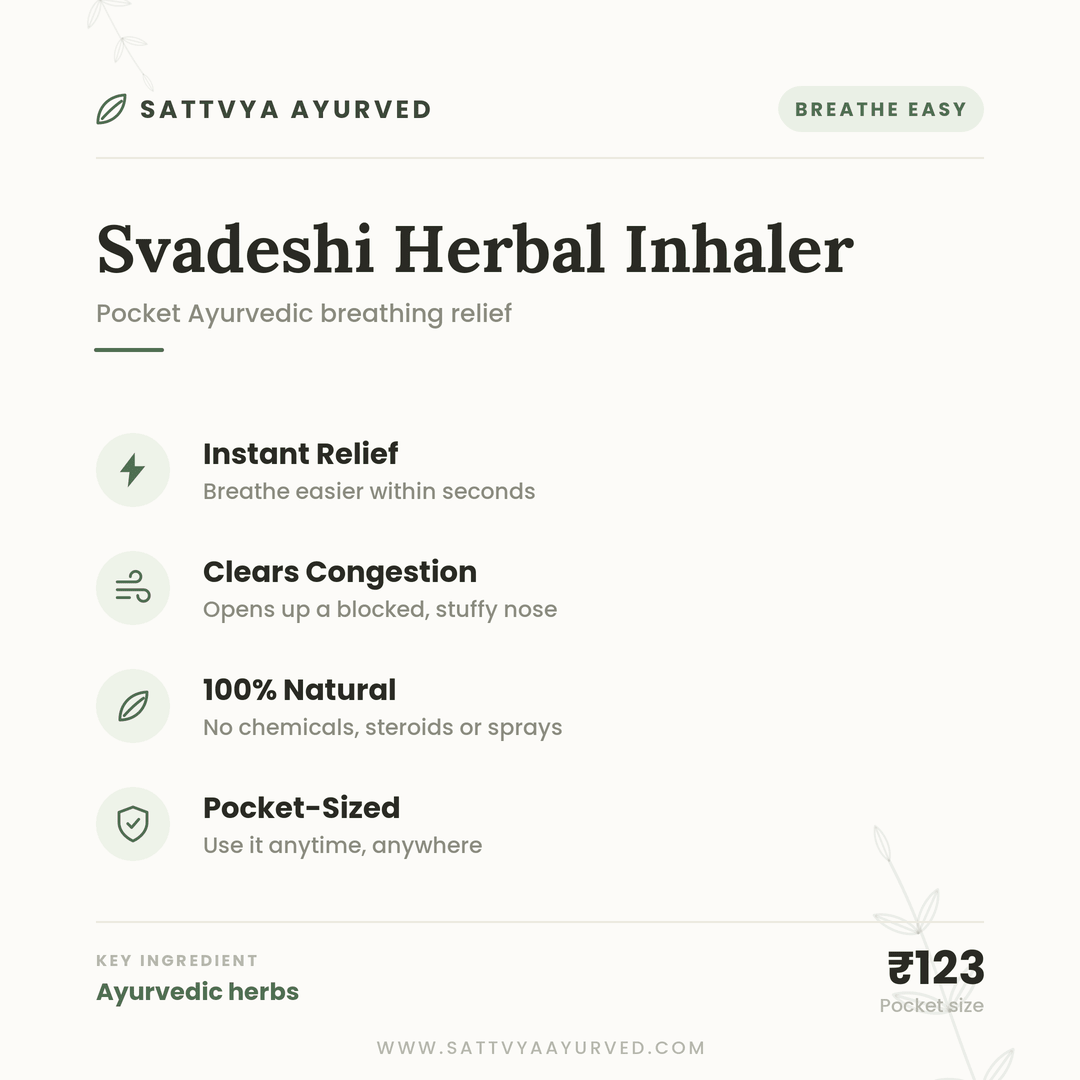 Sattvya Svadeshi Herbal Aromatic Natural Refresh Inhaler