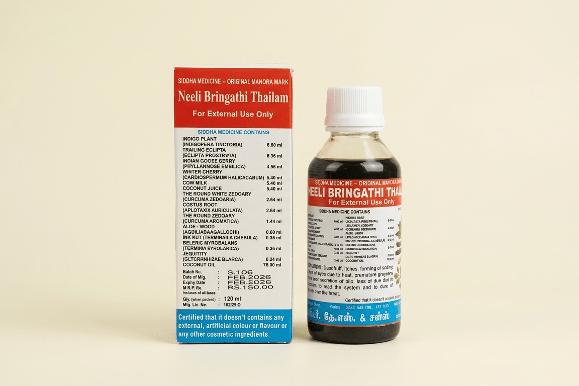 Sattvya Neeli Bhringathi Thailam Traditional Siddha Hair Oil 120ml for Hair Fall
