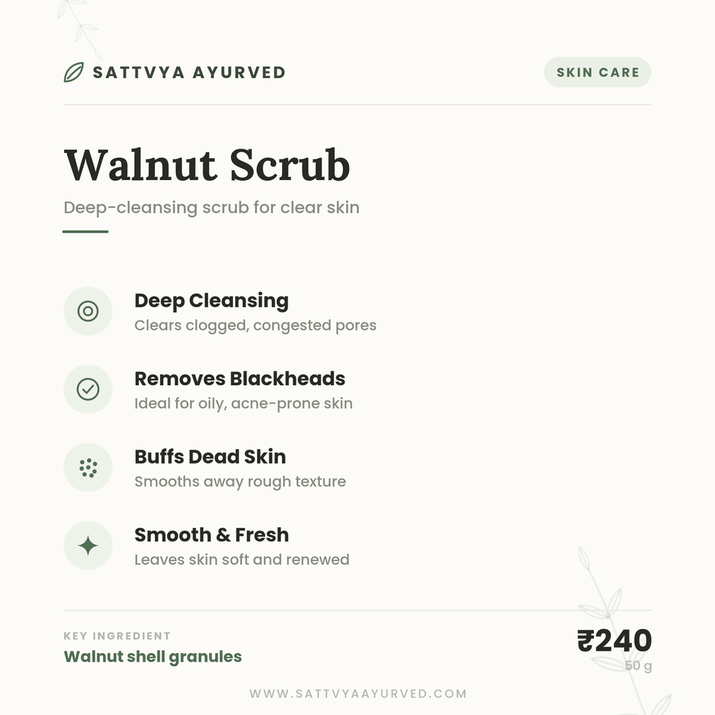 Sattvya Walnut Scrub for Oily Skin Blackheads Deep Cleansing 50g